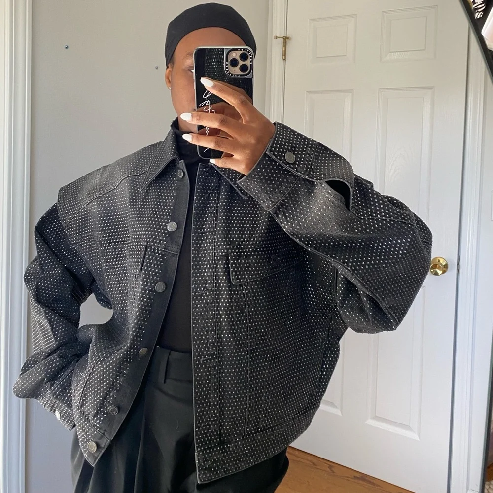 H&M Studio collection rhinestone embellished denim jacket - Picture 5 of 5